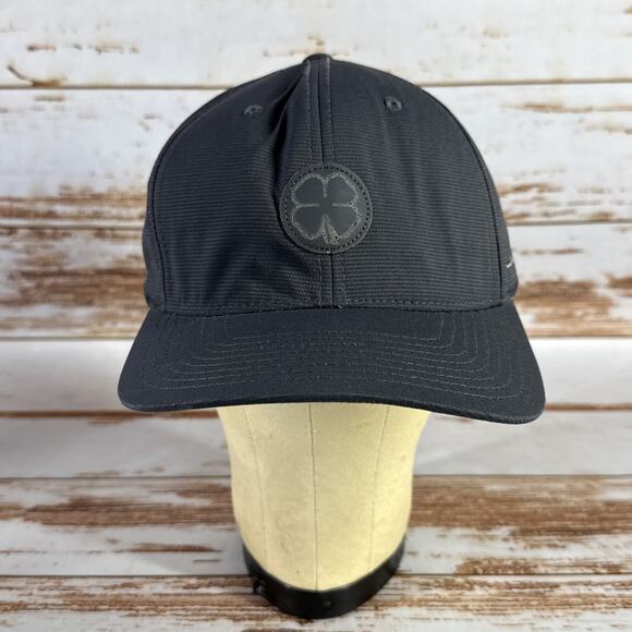 Black Clover Sharp Flat Fitted Golf Hat – L/XL, Memory-Fit, Moisture Wicking - Picture 1 of 7